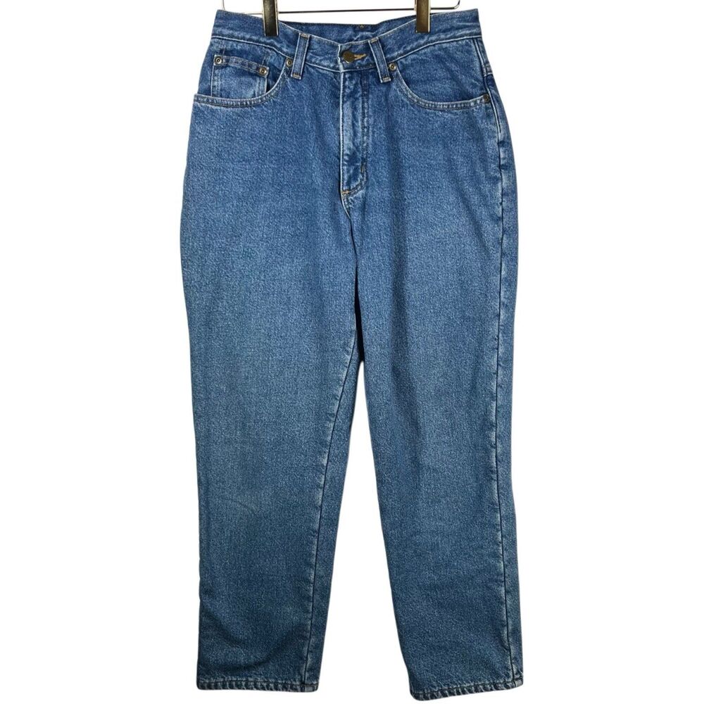 LL Bean Womens Double L Ultra High Rise Flannel Lined Jeans 16 Petite